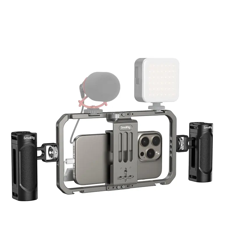 SmallRig Universal Phone Cage Smartphone Video Rig Kit for Filmmaking Vlogging, Handheld Case Stabilizer with Double Handles & Multiple Expansion Ports, Compatible with iPhone Samsung Pixel Android 4121