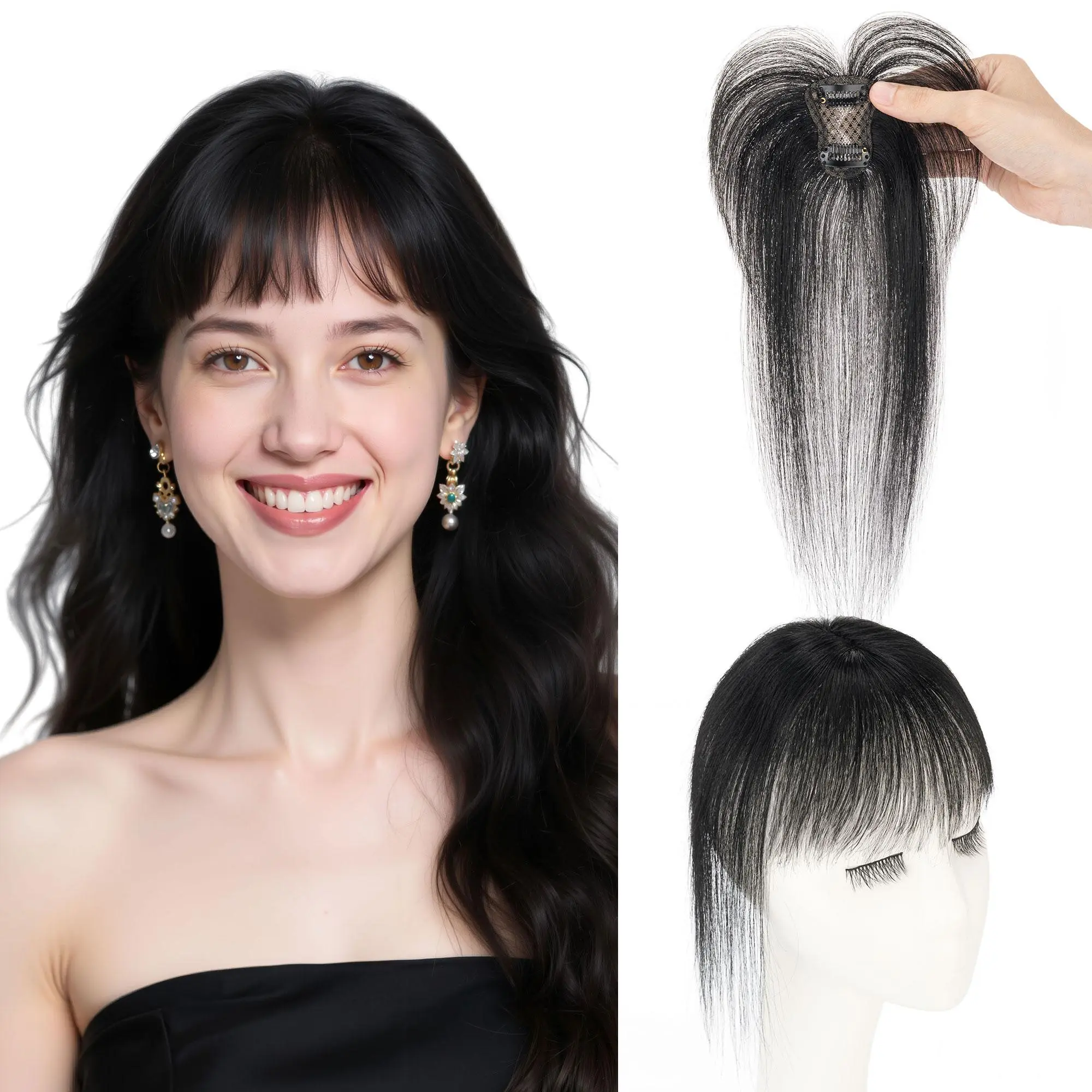 SEGOHAIR 100% Real Human Hair Topper for Women – 360° 3D Full Coverage Clip-In Hairpiece for Thinning Crown & Fine Hair, Natural Lightweight Volumizer to Cover Grey Hair & Bald Spots