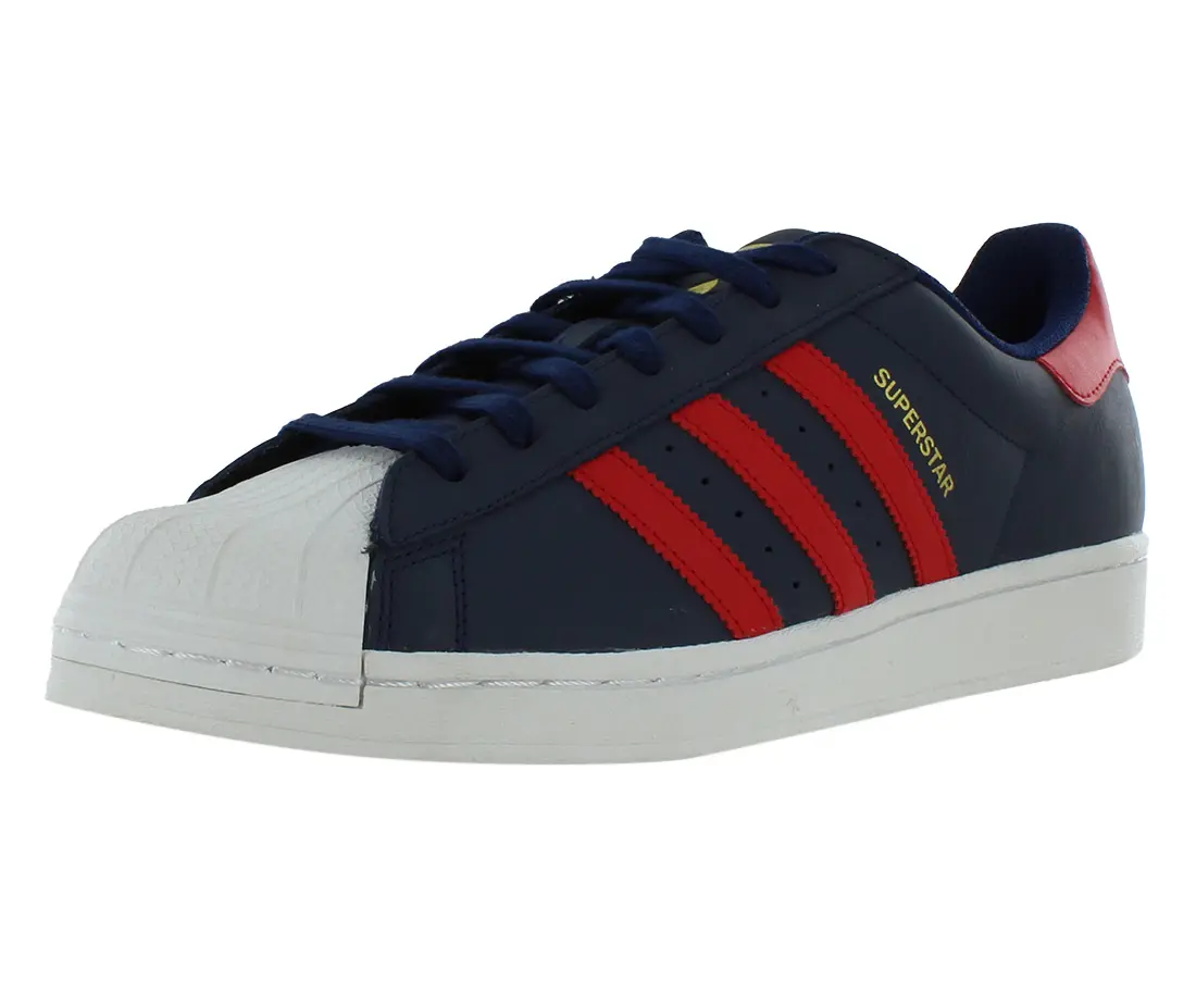 Adidas Superstar Men's Leather Sneaker, Low-Top Athletic Footwear with Classic Shell Toe and Striped Design for Training, Sports Shoes, Casual