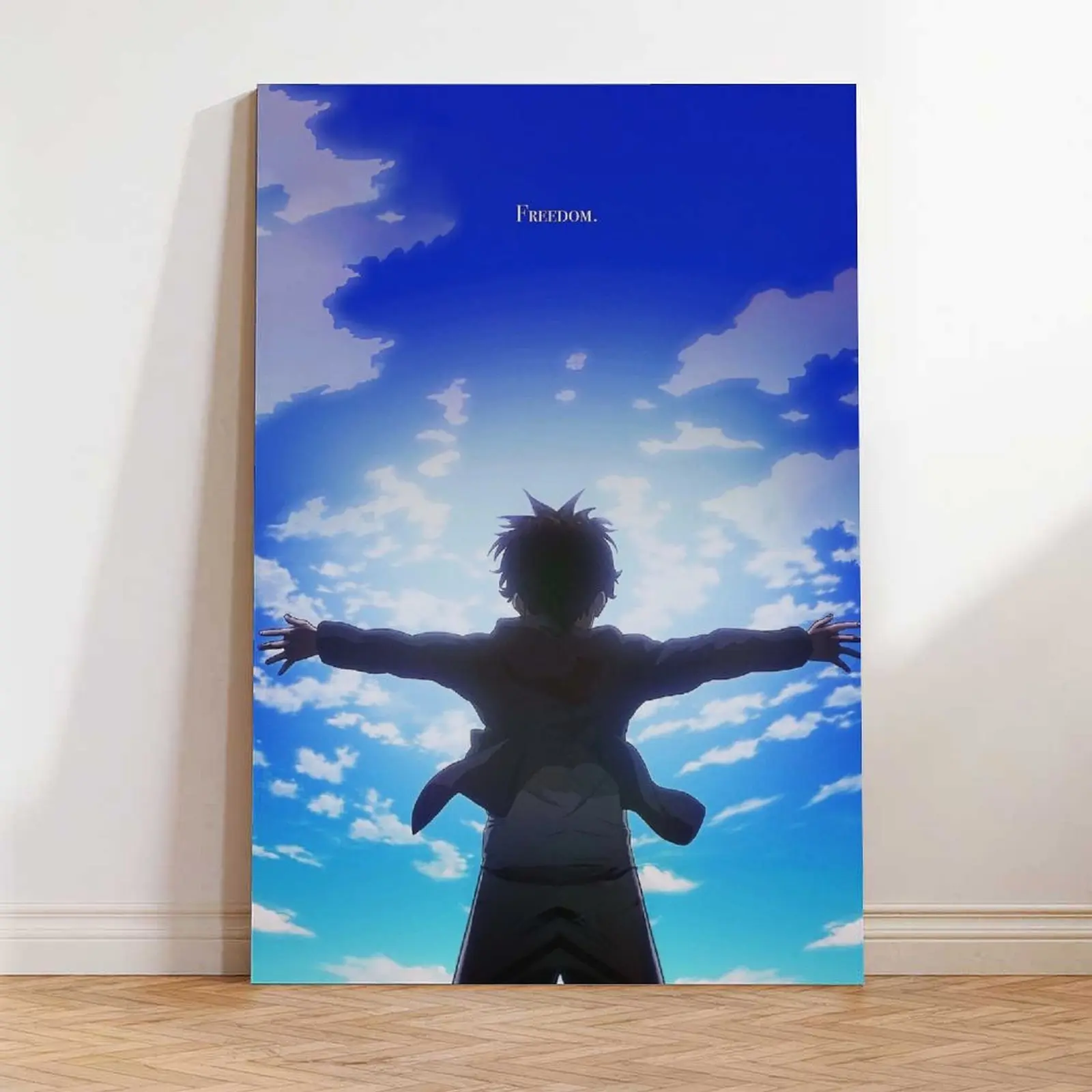 Eren Yeager "Freedom" Quotes Graphic Print - Attack on Titan Anime Merchandise, Motivational Poster, Aesthetic Decoration, Cool Room Decor for Teenage Boys, Teen Boy Gifts, Dorm & Living Room Wall Art, Graphic Prints, Quotes Print
