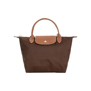 Longchamp Le Pliage Original Tote Bag with Embossed Logo in Nylon and Leather for Women