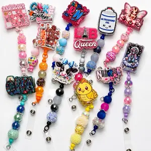 Cute  Custom Handmade Beaded Badge Reels
