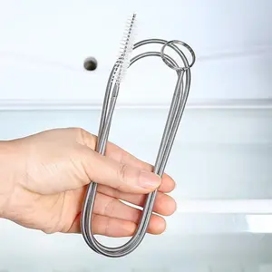 1pc, Long Flexible Cleaning Brush, Suitable For Car Sunroof, Windshield, Kitchen, Bathroom Cleaning Brush, Drain Hole Blockage Cleaning Tool, Tube Cleaning Brush, Cleaning Supplies, Cleaning Tool, Pipe