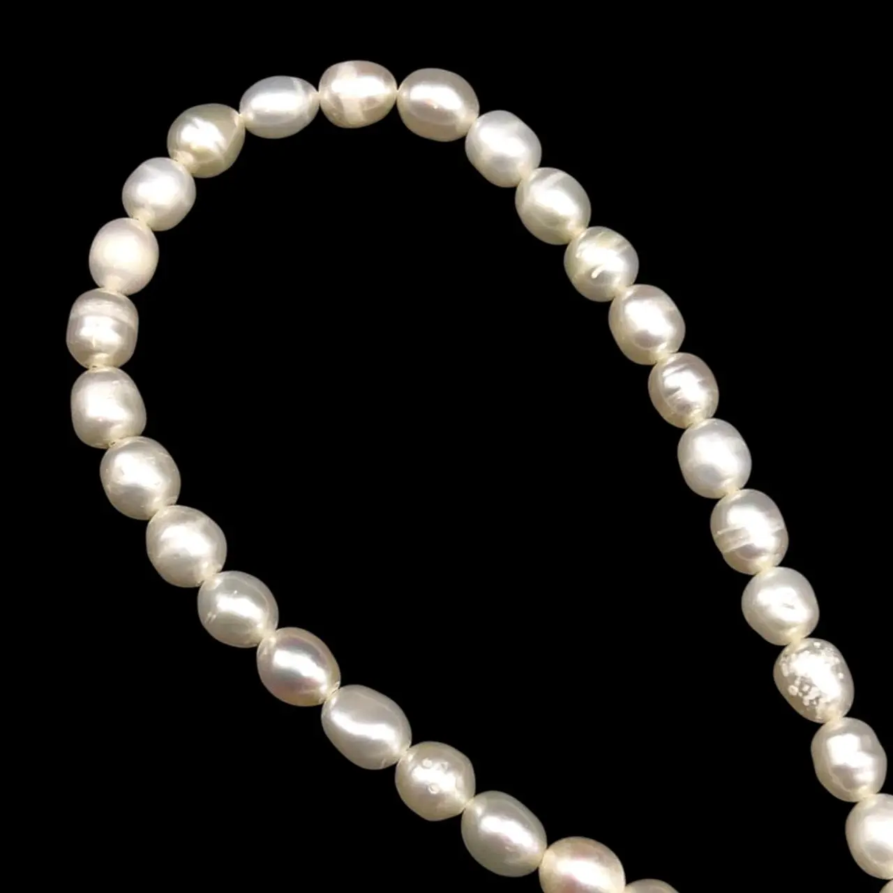 Freshwater Pearl 7x5mm Button/Drop Smooth Cut Ivory Color 14.9" Necklace Strand