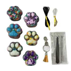 6 MINI Cute Paw Pick-n-Craft Picky Pad Set Non-Remelt Anxiety Relief ADHD Sensory Alivio de Estrés Skin Picking Fidget Toy Birthday Gift Bigger Beads Ages 10+ United States Made Anxiety Relax 2"x2"x1" for Kids & Adults adh d juguetes rela