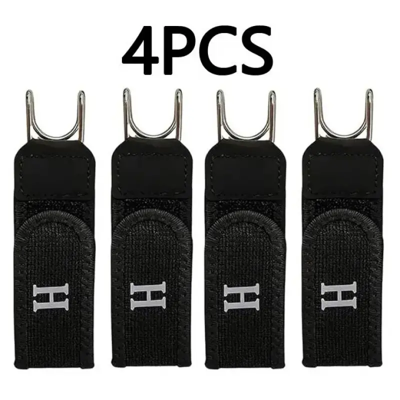 4-piece set of metal hook elastic belts - no buckles, no holes, adjustable invisible belts, suitable for outdoor work, travel, and essential party gifts
