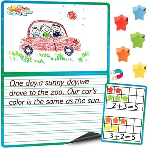 3+50PCS Magnetic Lined Paper for Whiteboard, 23.3x16.5in Giant Dry Erase Handwriting Chart Notebook Paper for Classroom Kids Teachers, 16.5x11.7in Ten Math Paper