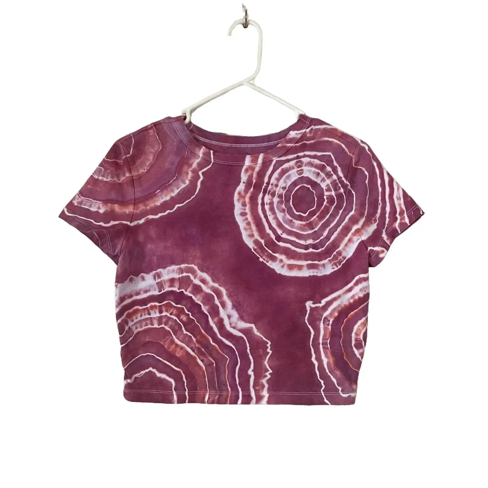 Geode Tie-Dye Junior's Crop Top Women's Crop Top - Short Sleeve, Geode Pattern Design - Shortsleeve, Womenswear