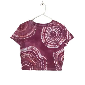 Geode Tie-Dye Junior's Crop Top Women's Crop Top - Short Sleeve, Geode Pattern Design - Shortsleeve, Womenswear