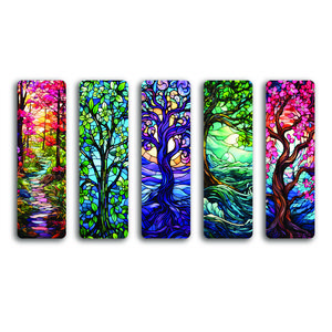 Stained Glass Trees (Translucent) - UV Printed Acrylic Bookmark