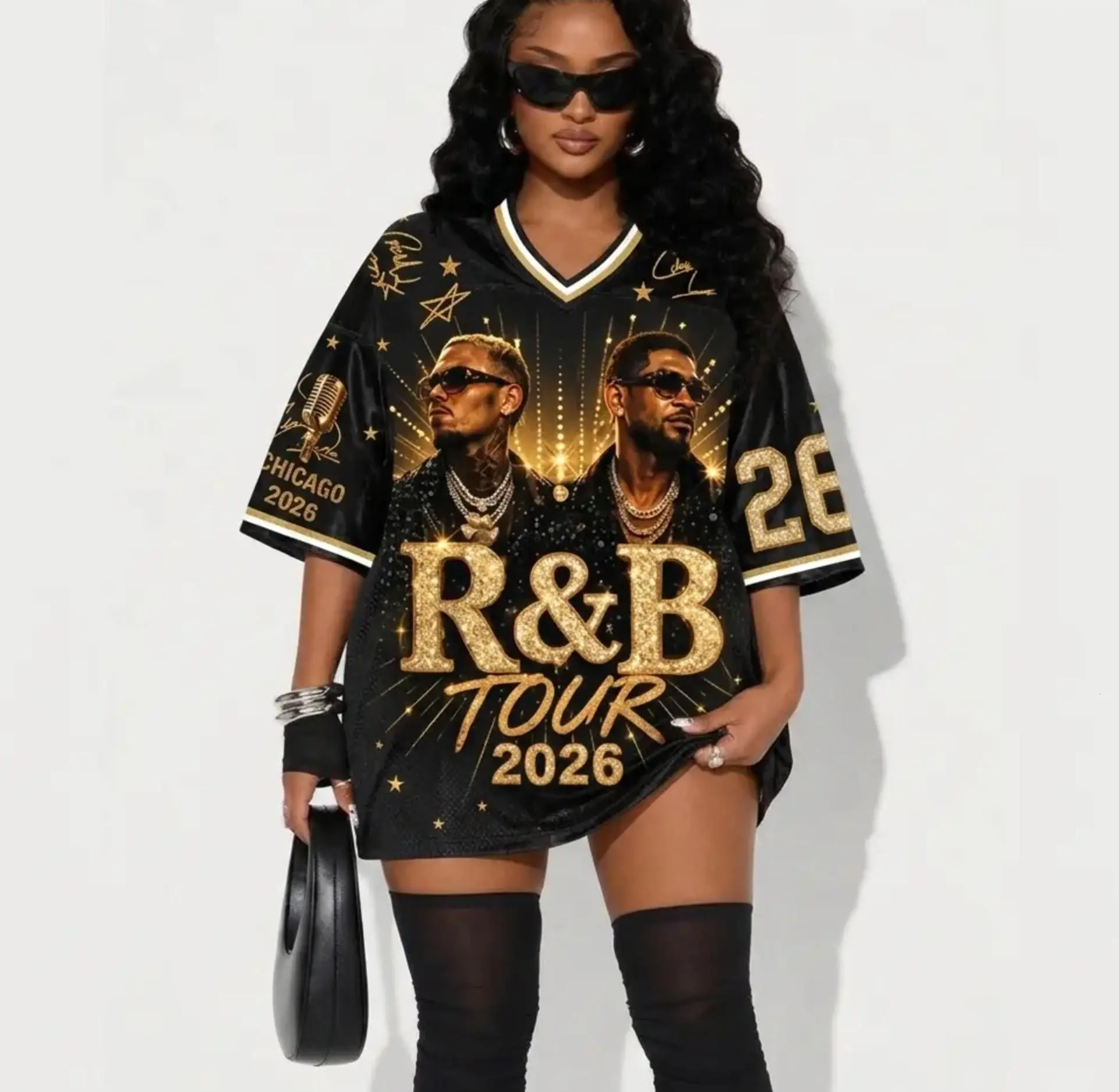 [Custom any Request] R&B Tour 2026 Unisex Jersey Shirt, Tour Music Concert Fan Shirt, Hip Hop Streetwear, Unisex Oversized Festival Jersey Gift