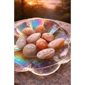 Natural Gobi Agate Stone Crystal Energy Palm