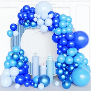 Blue Balloons Arch Kit Garland, 120Pcs Royal Blue Party Balloons Different Size For Baby Shower Birthday Graduations Anniversary Party Decorations