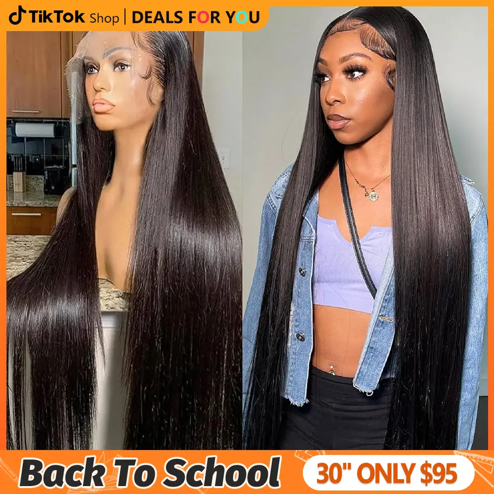 Bling Hair Wigs Straight 13x4 13x6 Hd Lace Front Human Hair Wigs Transparent Lace Frontal Wig for Women Pre Plucked Natural Hairline 12-36 Inch 180% D