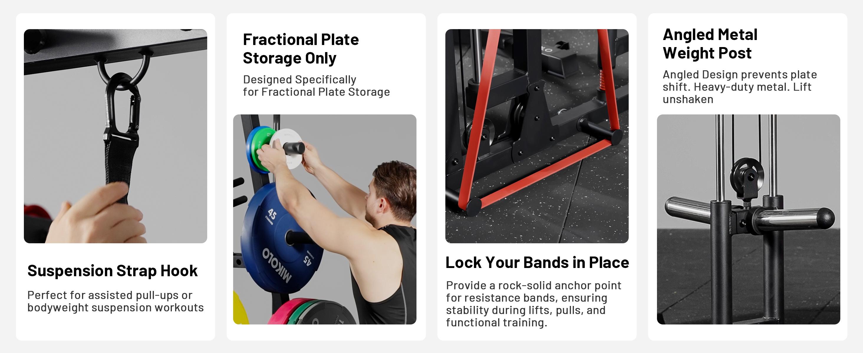 Smith Machine, 2200lbs Squat Rack with LAT-Pull Down System & Cable Crossover Machine, Training Equipment with Leg Hold-Down Attachment