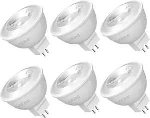 LED Bulb , GU5.3 Bi-Pin Base LED Light Bulbs, 6.5W (70W Equivalent) 3000K Warm White 640lm  LED Spot Lights, Recessed, Tracking Lights, 12V Low Voltage, 6 Packs