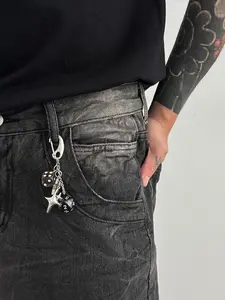 Men's High-End Metal Keychain, Street Style Dice Star Charm, Unique Hip-Hop Bag Pendant, Keychain For Bags, All over Print, No Hazard Warning
