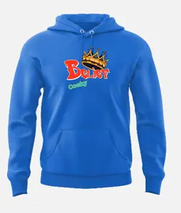 Cocky Belief Crown Blue Men's Hoodie Menswear Sweatshirts Tops Pullover Long Sleeve Casual Hooded Pullover Cotton Polyester Outfit Pocket Graphic