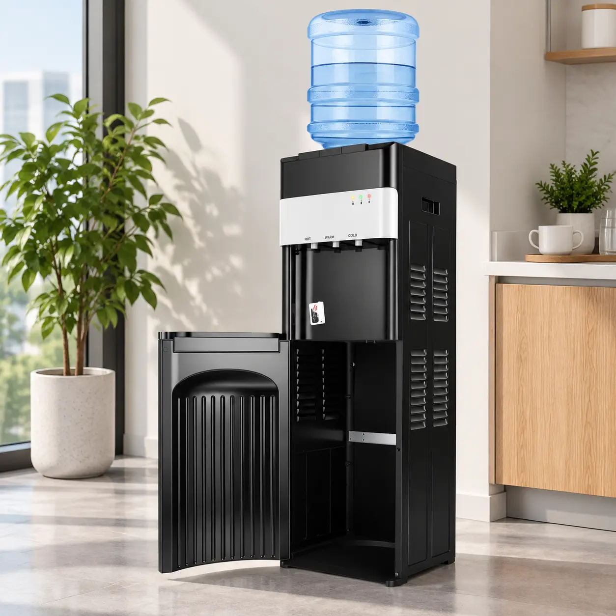 Top Load Water Dispenser | Hot & Cold Water with Child Safety Lock, Modern Refillable Water Cooler for Home & Office