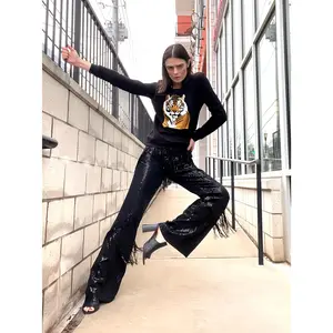 Any Old Iron Black Fringe Trousers