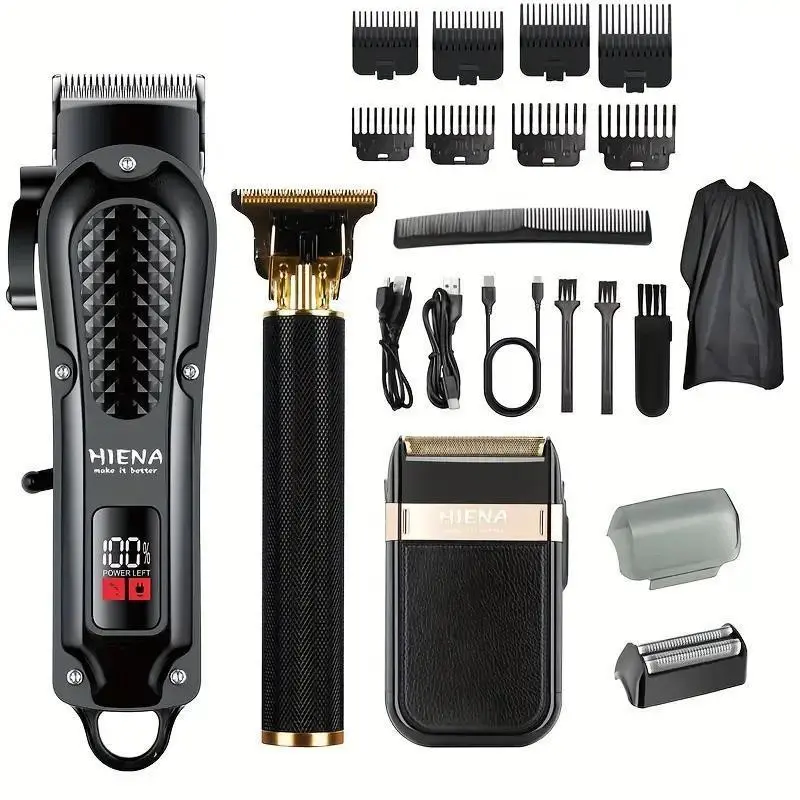 Retro T-shaped knife and scissors set｜Wireless fast charging, Cordless Hair Cutting, precision blades easily maintain hairstyles and beards, portable for home use, Portable Trimmer, a practical and thoughtful gift for fathers and men