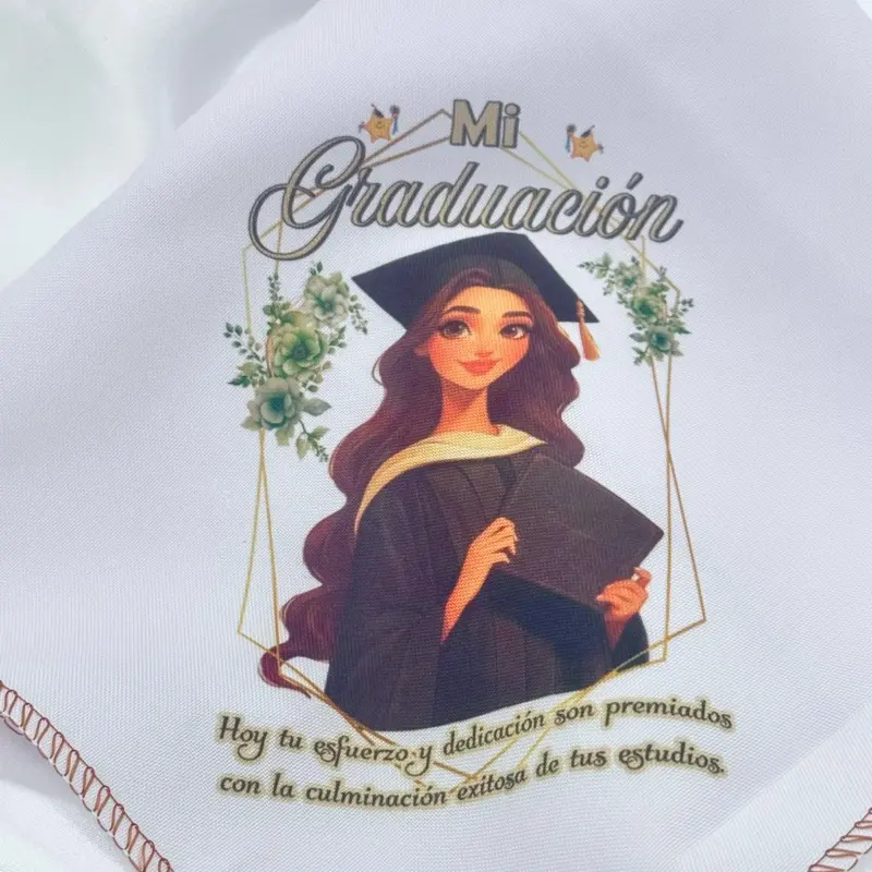 12pcs 12 x 12 inches Disposable Graduation Dessert Napkins - Decorative Cute Grad Girl Print, Inspirational Message, Disposable Tableware Supplies for Party Favors