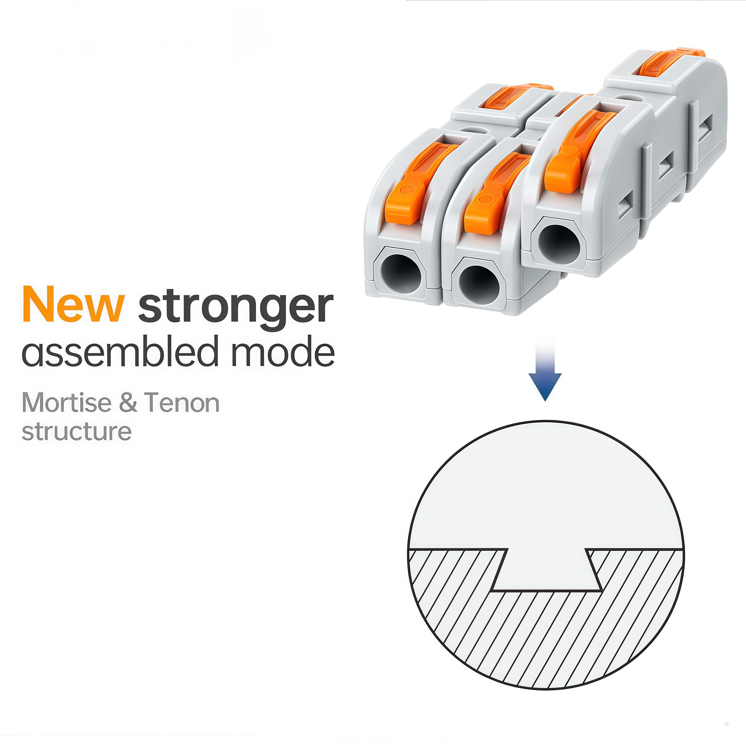 Quick Lever Wire Connectors, Universal Push-In Terminal Block, Electrical Cable Connectors for Home, Office & Industrial Use, Durable & Secure Wiring