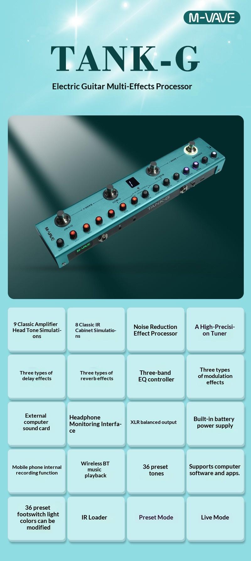 Electric Guitar Effects Unit, Multi-effects Processor, Delay, Reverb