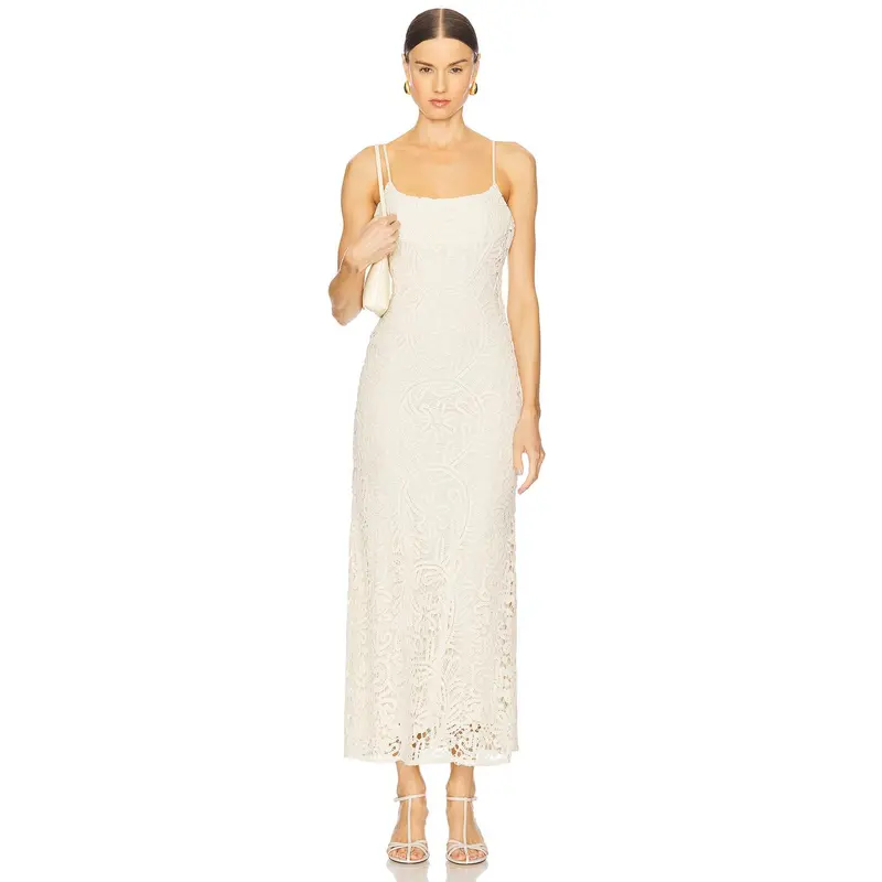 pale beige sheath dress AVERY FLORAL LACE CUT OUT DRESS IN BEIGE | CULT MIA main image 1