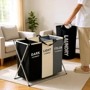 Collapsible Laundry Basket Oxford Fabric Foldable Storage Bin for Bathroom Waterproof Durable Large Capacity Hamper