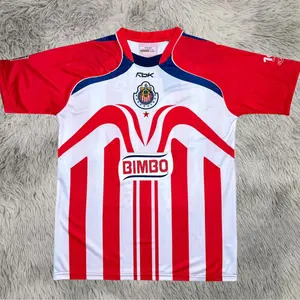 Retro 2006 Style Soccer Chivas Jersey – Red White Football Shirt Inspired, Lightweight Casual Sports Fan Apparel, Unisex Athletic Streetwear Top