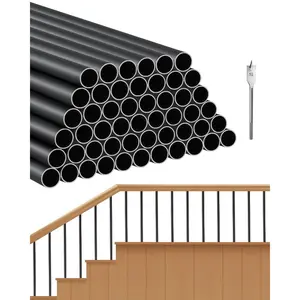 VEVOR Deck Balusters 101 Pack, 26 in Aluminum Stair Balusters, 3/4 in Rainwater - Proof Round Metal Spindle Railing, Durable Hollow Deck Railing with #19 Drill Bit for Stairs, Porch, Patio, BlackVEVOR Super Brand Day
