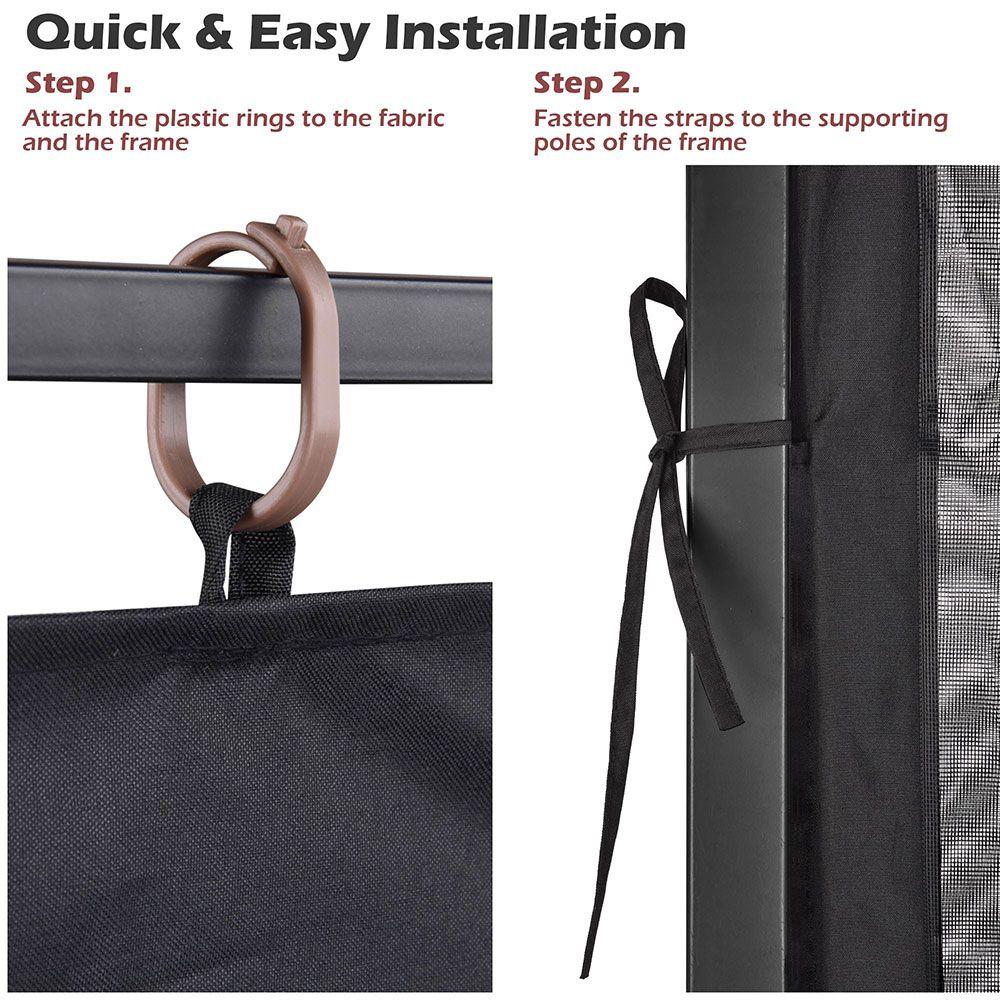 Gazebo Replacement Mosquito Netting 10*12Inch/Black