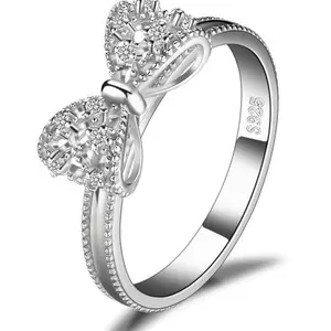 Sterling silver promise ring set with cubic zirconia, suitable as a  for girls or couples, perfect for daily wear Valentine’s Day .exquisite first communion confirmation  engagement ring men family gift wife random christmas valentine birthday gift small
