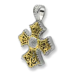 Mega Two Tone Cross Pendant - Fashion Accessory