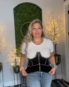 Made Up Rhinestone Corset TShirt