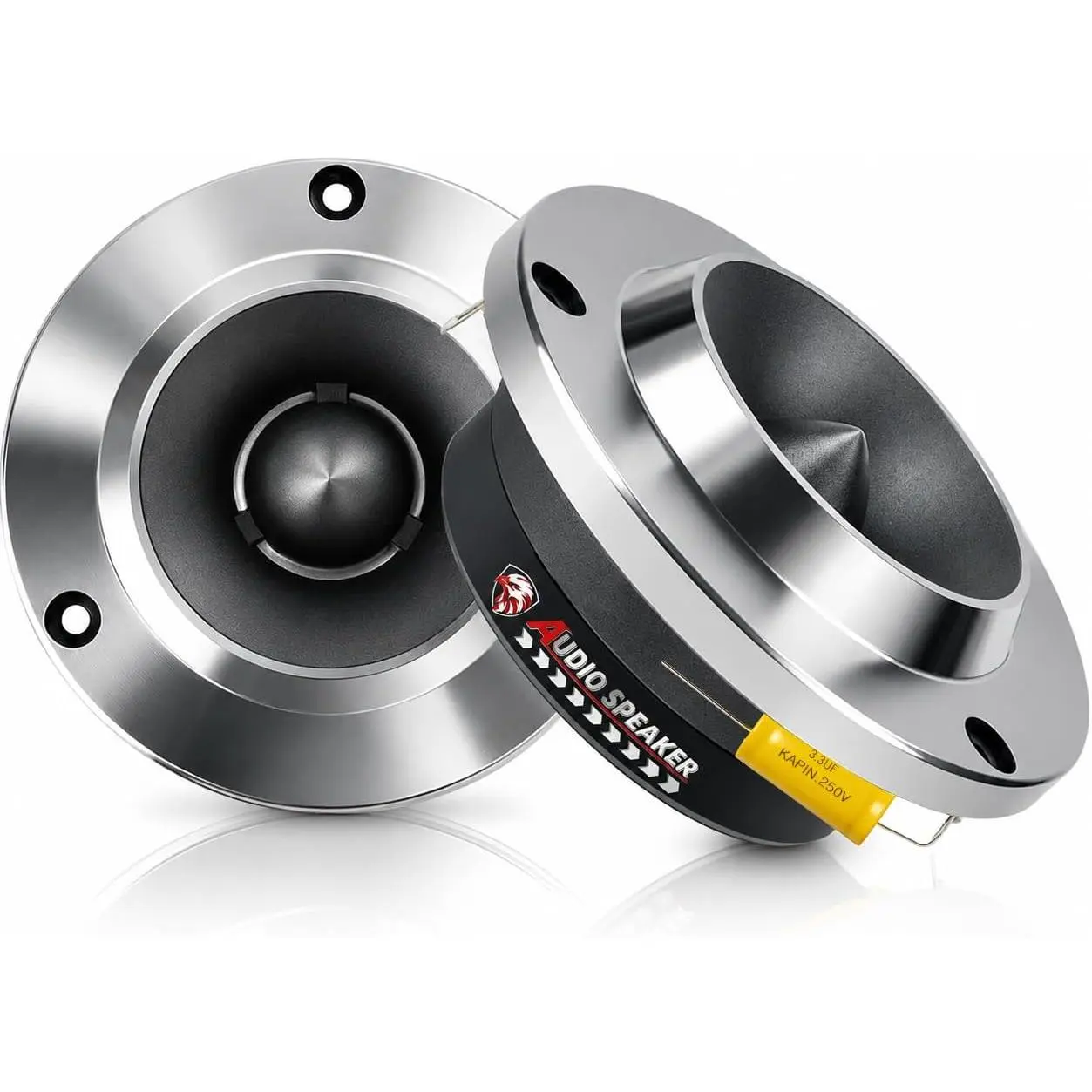 TANVSO Pair of 3.75-Inch 3.5 Class Car Audio Super Tweeters - 600W MAX 4-Ohm Titanium Bullet Shape Loudspeakers, 105dB 1-Inch Voice Coil, Aluminum Shell for Door Panels, Speaker Boxes, ATV, Car Audio Installation, Cuts Midrange Haze, Delivers Crisp Highs,