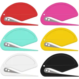 6 Pack Letter Opener Envelope Slitter with Safety Concealed Sharp Blade, Neatly Opens Mails Without Damage, Suitable for Home Office Postal Use for Men Women Workers Students