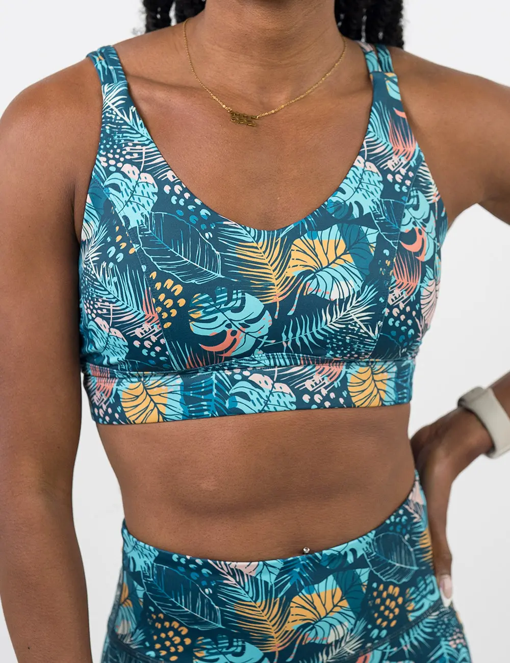CVG Vitality Rainforest Sports Bra, Women's Fitness Activewear with 4-Way Stretch, Athletic Performance Workout Outfit Inspo for Sports & Outdoor Activities