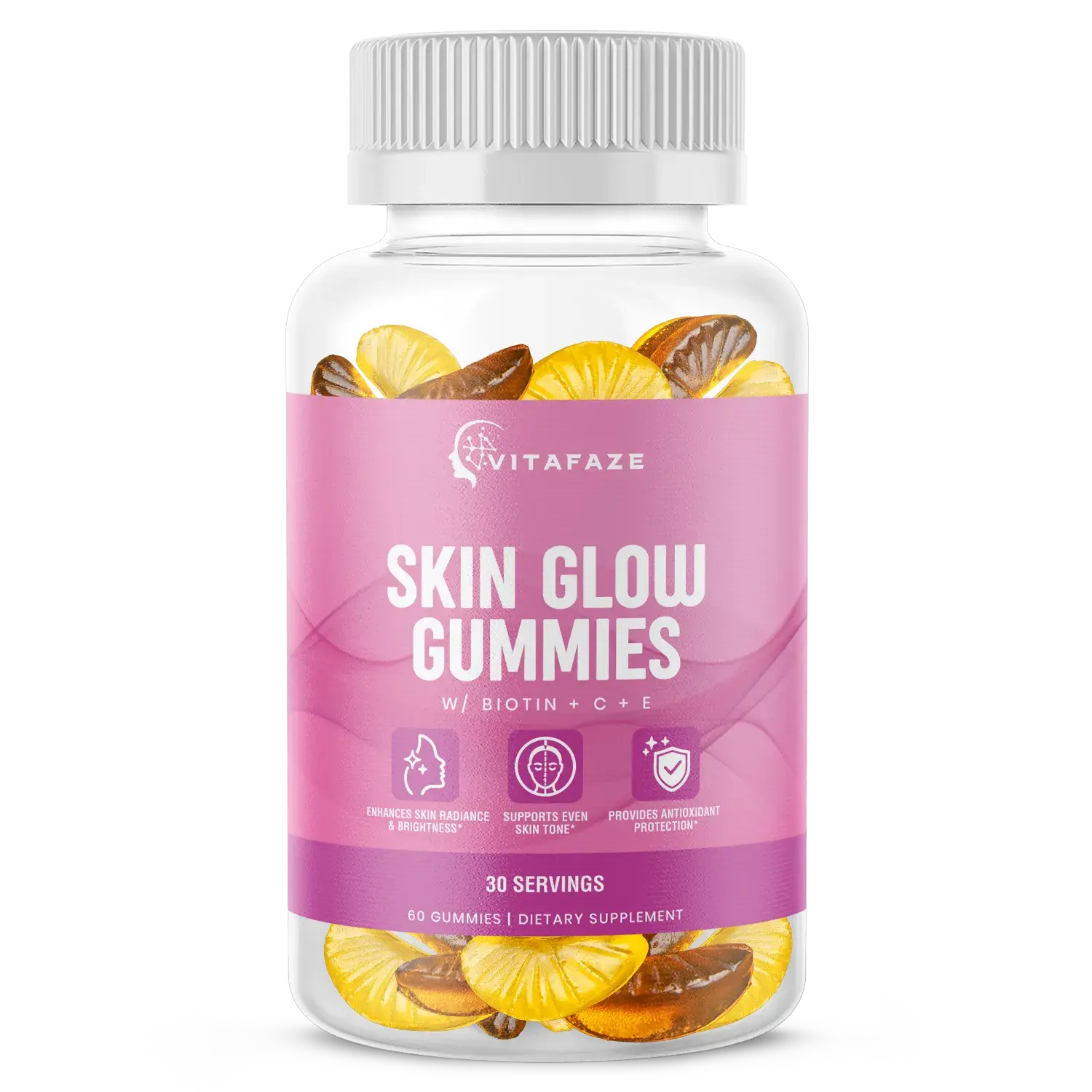 Skin Glow Gummies w/ Biotin + C + E - Beauty & Skin Health | Daily Health Supplement