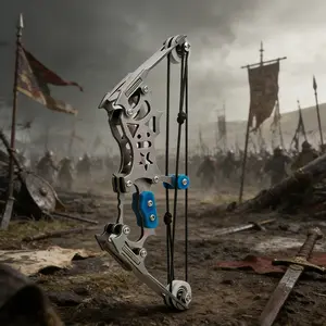 Composite Bow Set for Indoor Outdoor Leisure, Stainless Steel Archery Bow, Hunting Shooting Practice, Entertainment Competition, Small Size, Compound Bow