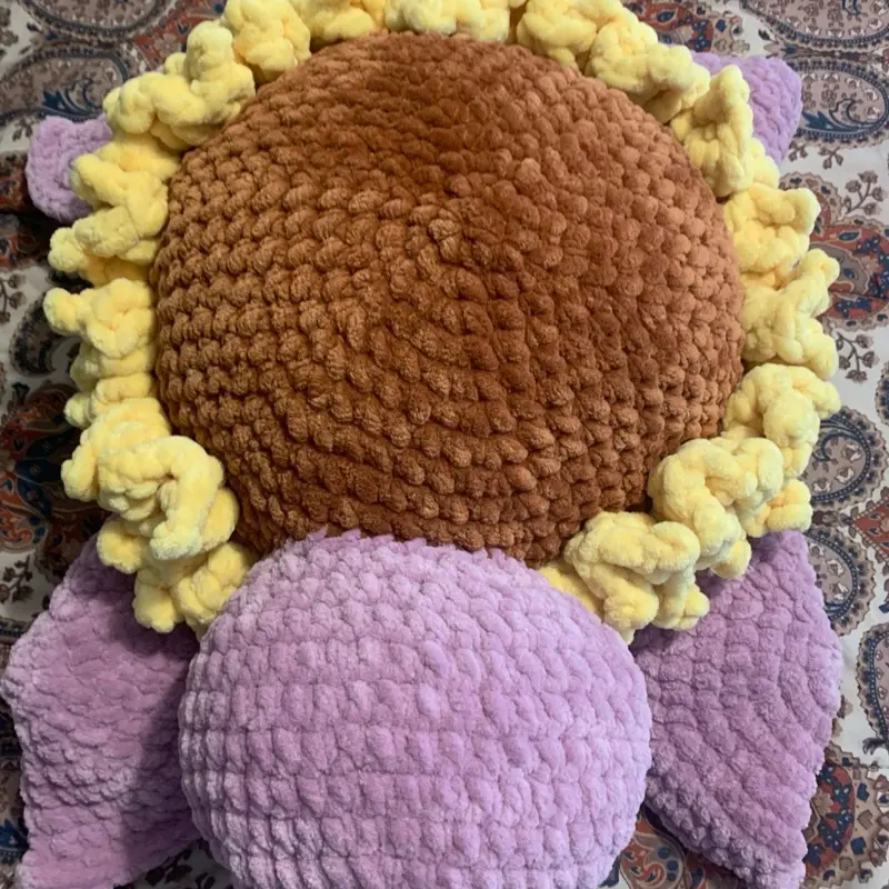 Handmade Crochet Jumbo Sunflower Turtle