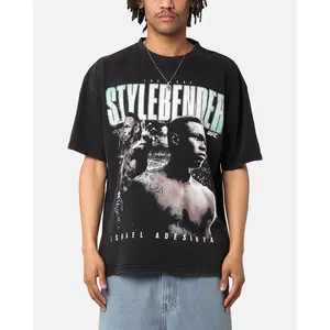 UFC By Culture Kings Israel "The Last Stylebender" Adesanya Revenge Vintage T-Shirt Black Acidwash