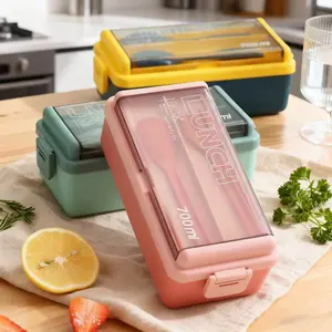 Portable Lunch Box Bento Box, Lightweight High Aesthetic Seal Freshness Leakproof Lunchbox, Student Office Commute Meal Container, Single Pack