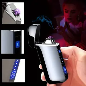 2025 Windproof USB Rechargeable Dual Arc Flameless Lighter, No Flame Design, Low-Temperature Compatible, Portable & Durable for Camping, Travel, Outdoor Activities - ldeal Gift For Dad, Boyfriend, Husband, Camping Essentials, Sleek Design
