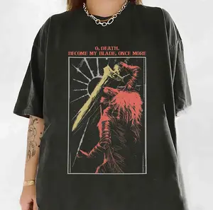 Maliketh The Black Blade Oversized T-Shirt, Gothic Elden Ring Fan Shirt, Maliketh Dark Souls Style Tee, Elden Ring Graphic Top
