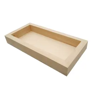 FixtureDisplays® Wood  Tray Tea Coffee Snack Food Serving Tray Retail Display Trays Platform 21356-6" X 12" X 1.5"-2PCS-NF