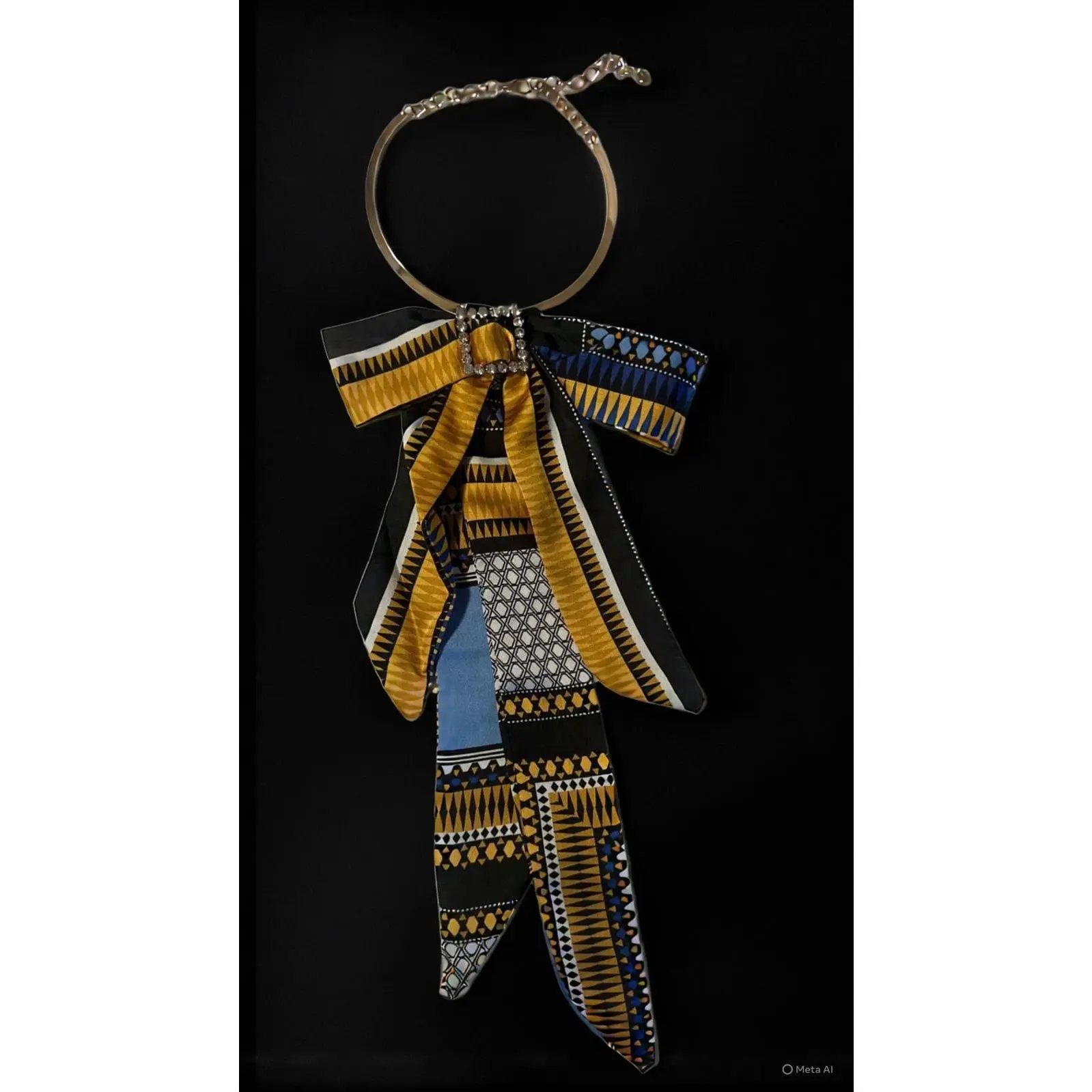 Yellow & Blue Tie Necklace
