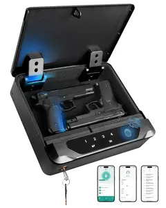 Fingerprint Pew Safe box, Sensitive Quick-Access Biometric Pew Safe, Visible LCD Monitor Pew Locks Box for 2 Pews , Anti-Theft Design Sturdy Heavy Steel Construction