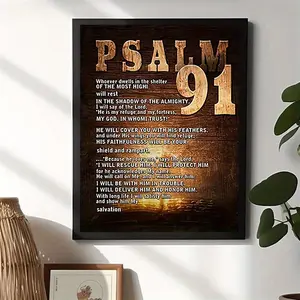 1pc Canvas Painting, Psalm 91 Canvas Wall Art, Gift for Family and Friends, Fun Frameless Home Decor for Bedroom, Kitchen, Living Room, Hotel, Cafe, Office, Restroom, Bathroom, Room Artwork Canvas Wall Art Poster